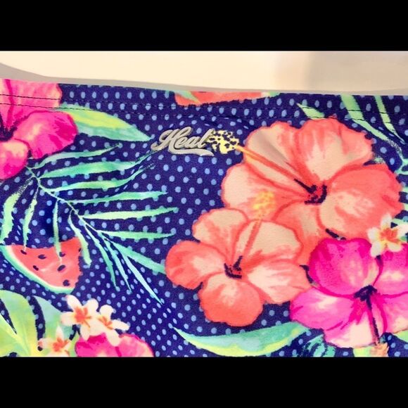 Heat Sweet Escape Tropical Watermelon Cross Tie Side String Bikini Bottoms Small - Picture 5 of 10